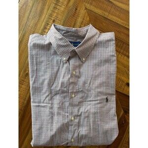 Polo Ralph Lauren Oxford Dress Shirt Mens Sz XXL Plaid Checkered